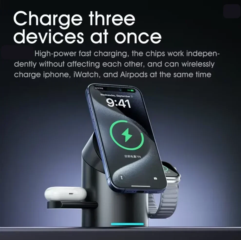 Watch Smartwatch Android - Pengisi Daya Nirkabel Magnetik 3in1 Qi2