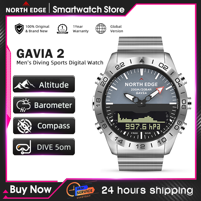 Smartwatch Military Watches For Men - NORTH EDGE Jam Tangan Menyelam Pria