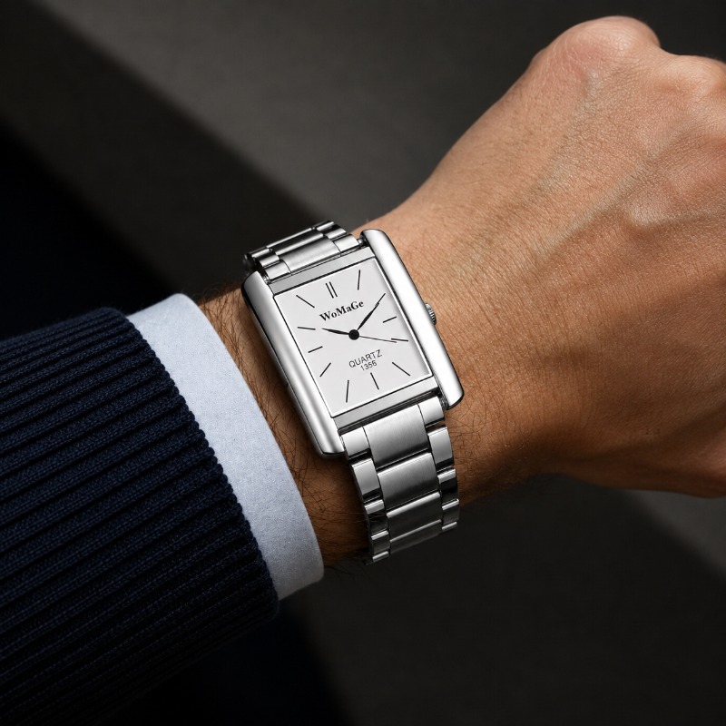 Smartwatch Square Watches For Men - Jam Tangan Pria Bisnis, Dial Persegi,