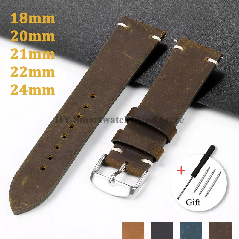 Smartwatch Vintage Watches For Men - Tali jam tangan kulit sapi antik