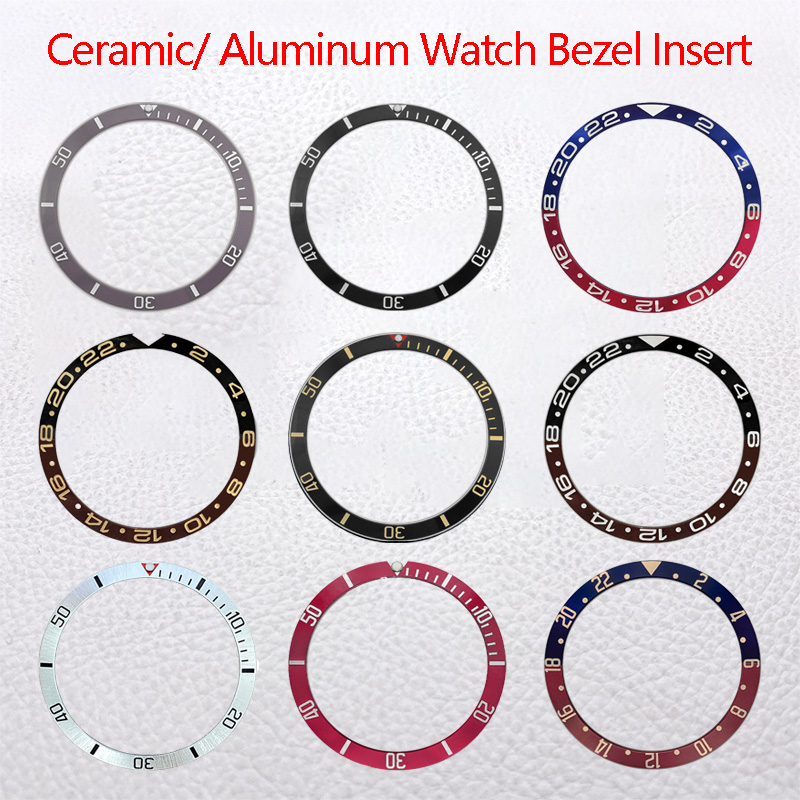Watch Bezel Insert - 37.2*31.4mm aluminium keramik kemiringan jam Bezel