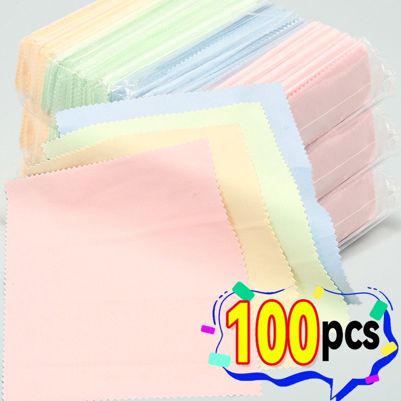 Watch Polishing Cloth - 10-100 Buah Kain Kacamata Poles Perak