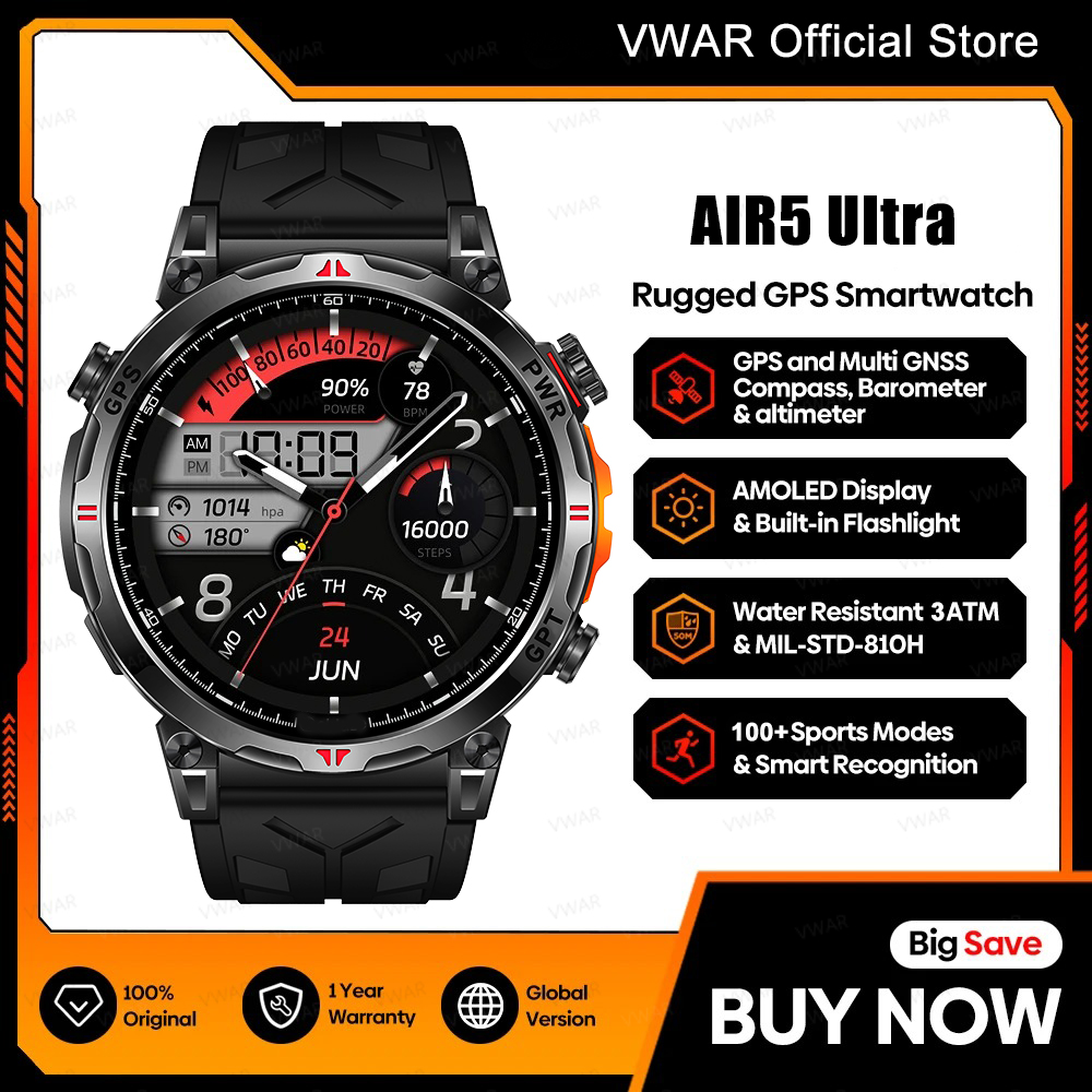 Watch Vs Smartwatch - VWAR Air5 Ultra GPS Jam Tangan