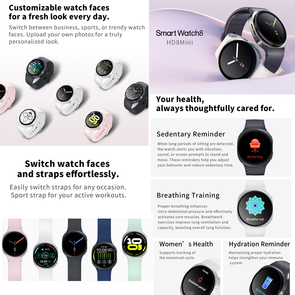 Jam Tangan Baru 2026 8 Mini GP - Smartwatch Sports Watches For Women ulasan dan harga