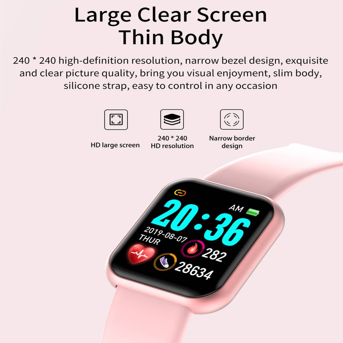 Jam tangan pintar pengingat pe - Smartwatch Square Watches For Men ulasan dan harga