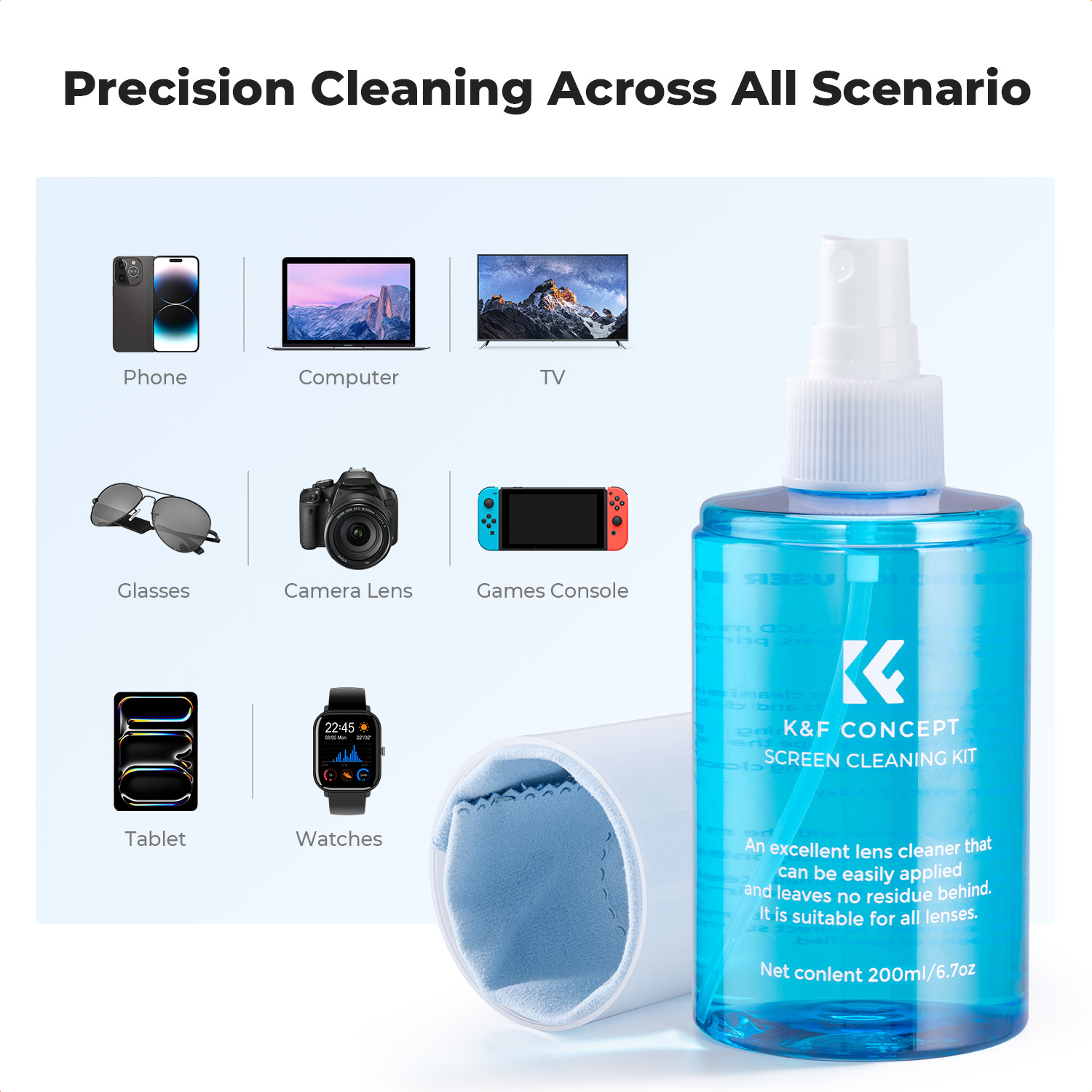 K&F CONCEPT 200ML Semprotan Pe - Watch Polishing Cloth ulasan dan harga