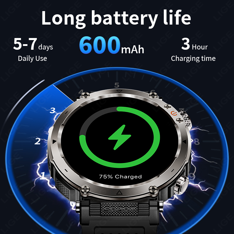 Jam Tangan Pintar Militer Luar - Smartwatch Military Watches For Men ulasan dan harga