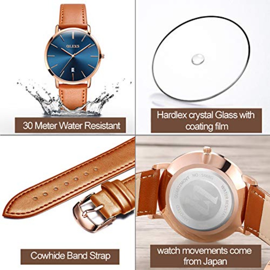 OLEVS Jam Tangan Kulit Pria Hi - Smartwatch Digital Watches For Men ulasan dan harga