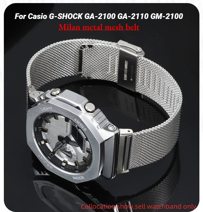 Milan Logam Mesh Belt untuk Ca - Casio Watch G-Shock Ga-2100 ulasan dan harga